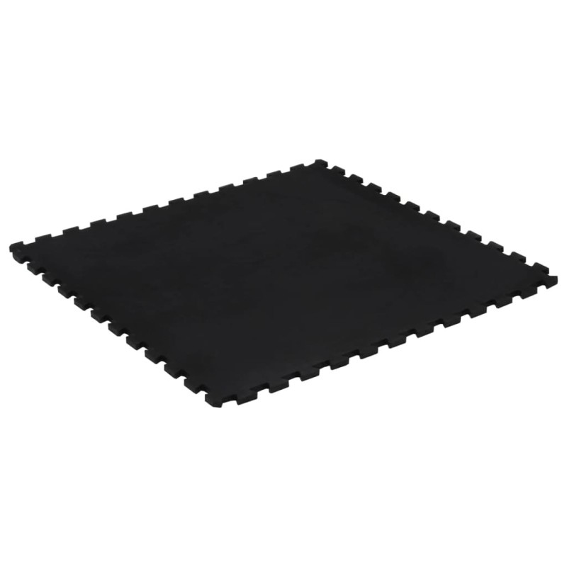 vidaXL Δάπεδο Προστασίας Παζλ Μαύρο 12 χιλ. 100x100 εκ. Καουτσουκ