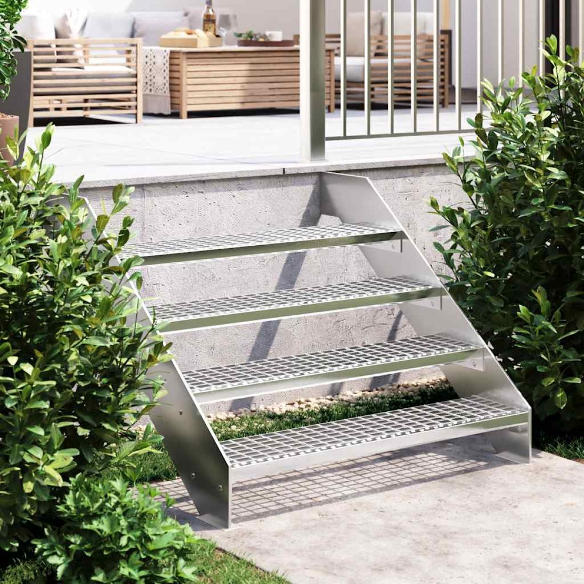 vidaXL Σκαλοπάτια από Σχάρα 100x24x7 εκ. από Γαλβανισμένο Χάλυβα