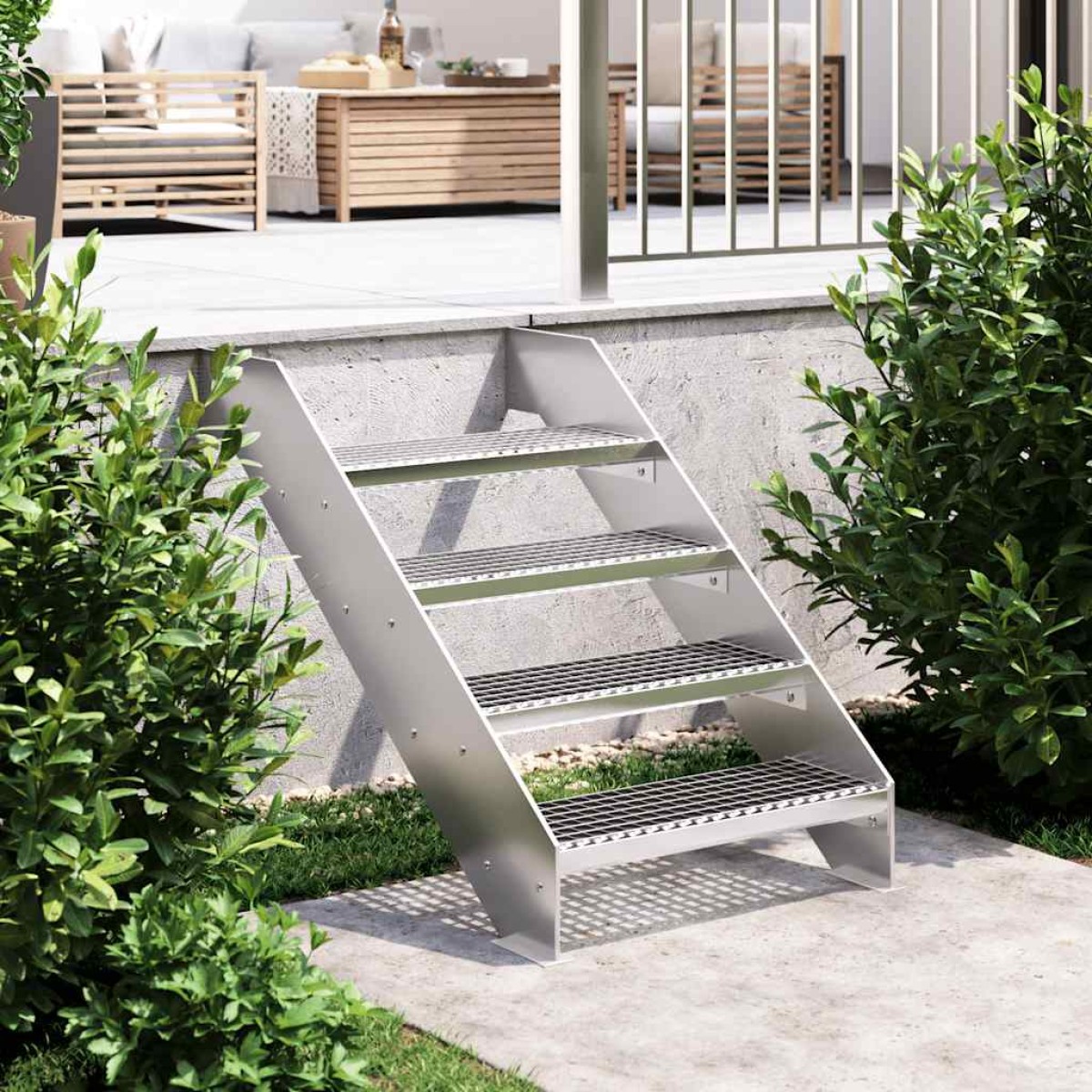 vidaXL Σκαλοπάτια από Σχάρα 60 x 24 x 7 εκ. από Γαλβανισμένο Χάλυβα