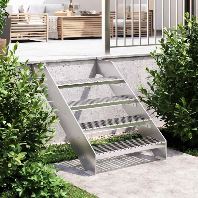 vidaXL Σκαλοπάτια από Σχάρα 70 x 24 x 7 εκ. από Γαλβανισμένο Χάλυβα