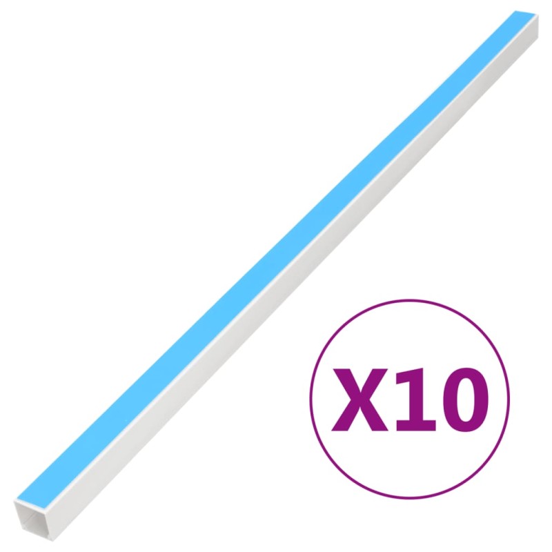 vidaXL Κανάλι Καλωδίων Αυτοκόλλητο 20 x 10 χιλ. 10 μ. από PVC