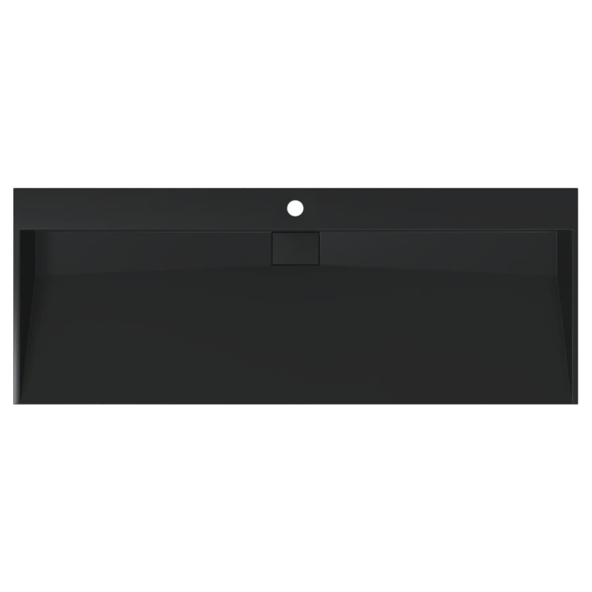 vidaXL Νιπτήρας Μαύρος Ματ 120x46x11εκ. Συνθετικός από Τεχνητό Μάρμαρο