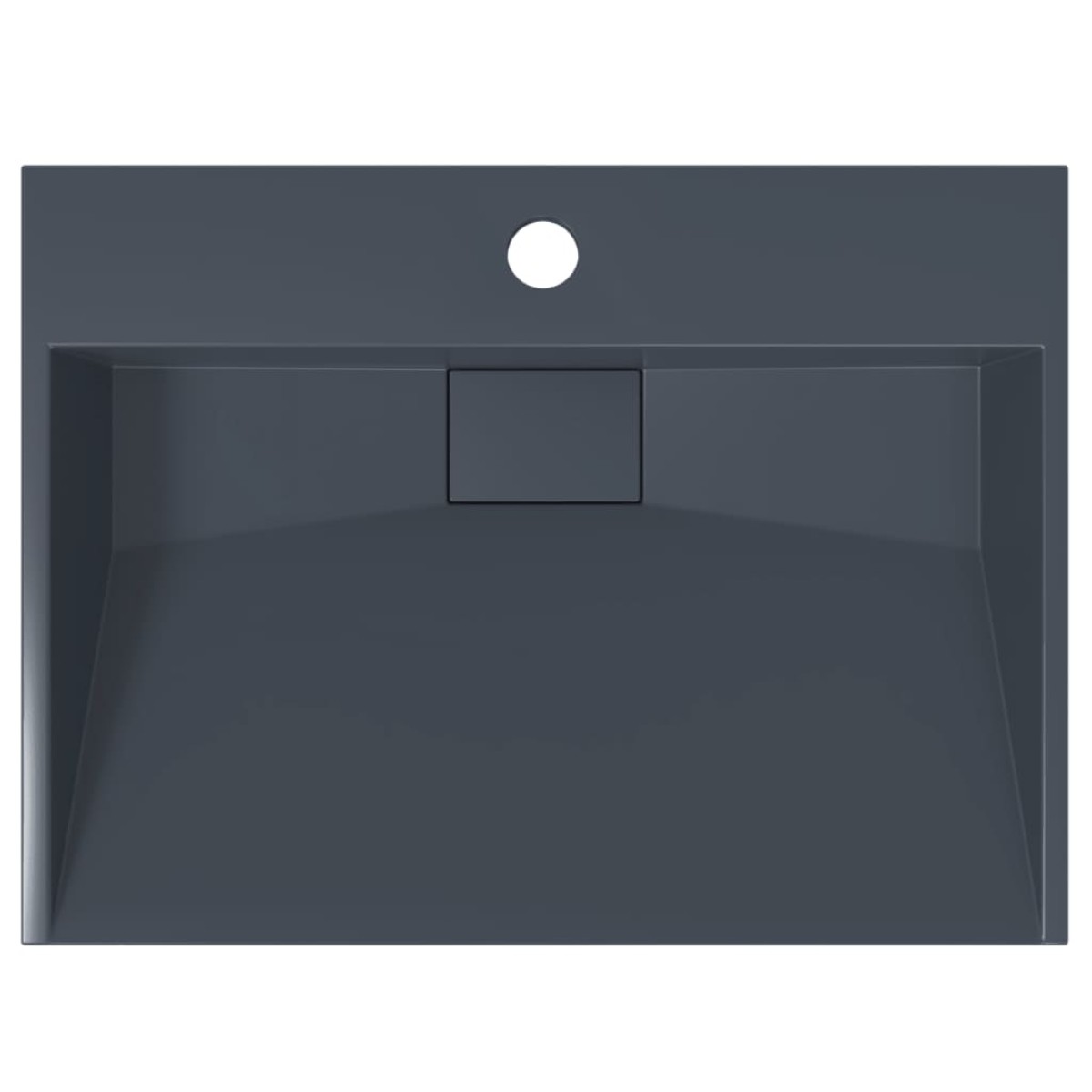 vidaXL Νιπτήρας Ανθρακί 50x38x11 εκ. Συνθετικός από Τεχνητό Μάρμαρο