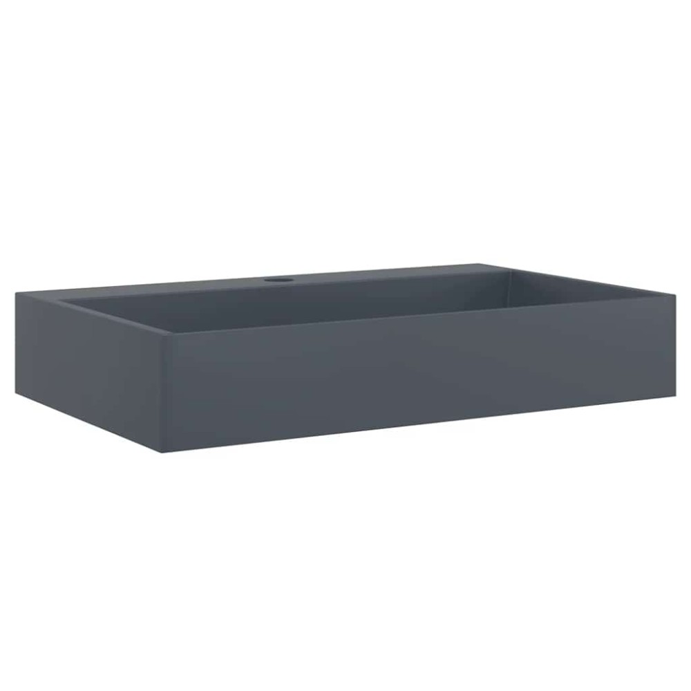 vidaXL Νιπτήρας Ανθρακί 60x38x11 εκ. Συνθετικός από Τεχνητό Μάρμαρο