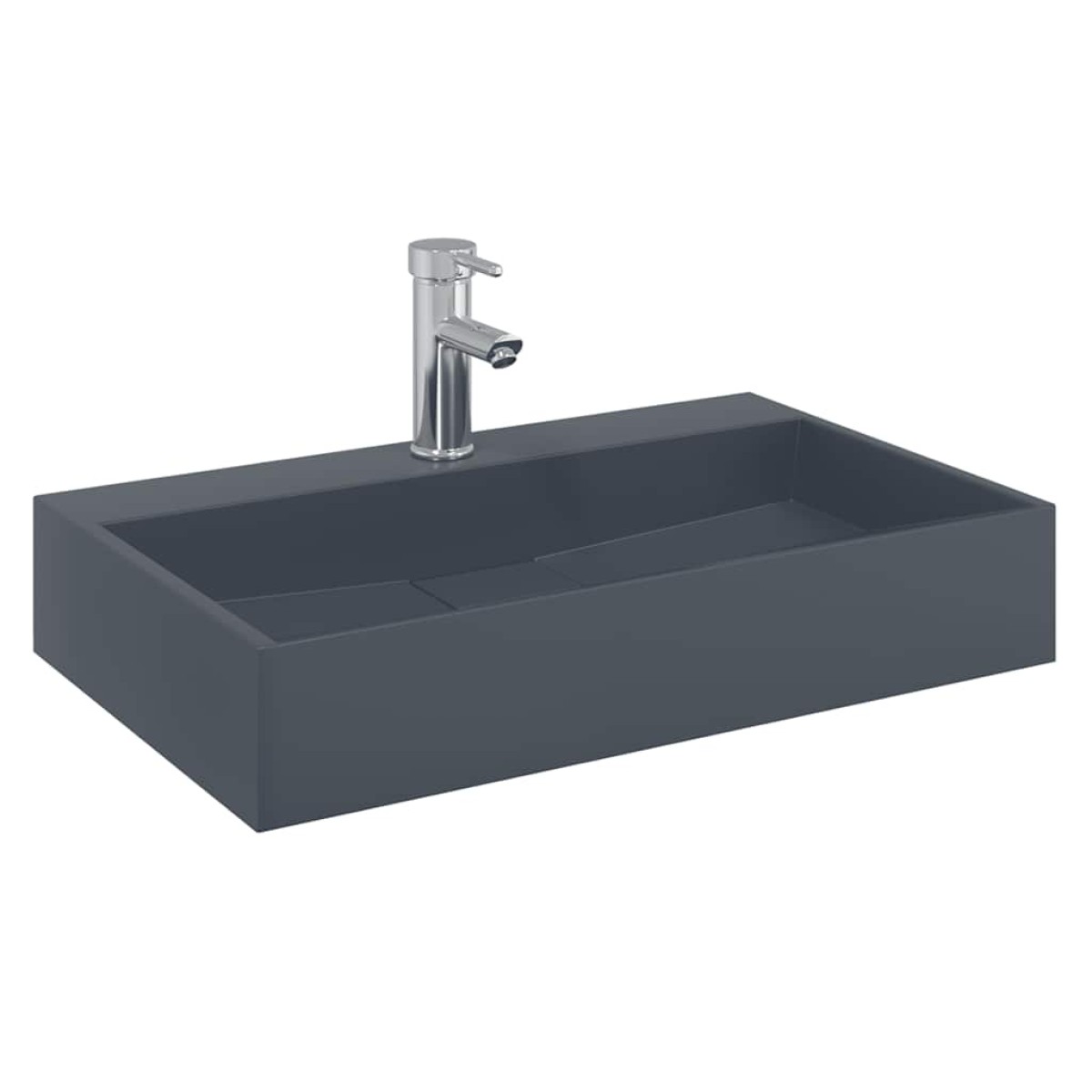 vidaXL Νιπτήρας Ανθρακί 60x38x11 εκ. Συνθετικός από Τεχνητό Μάρμαρο