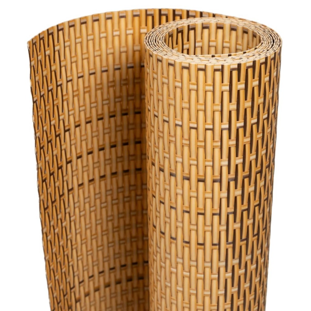 vidaXL Διαχωριστικό Βεράντας Ανοιχτό Καφέ 600x80 εκ. Συνθετικό Ρατάν