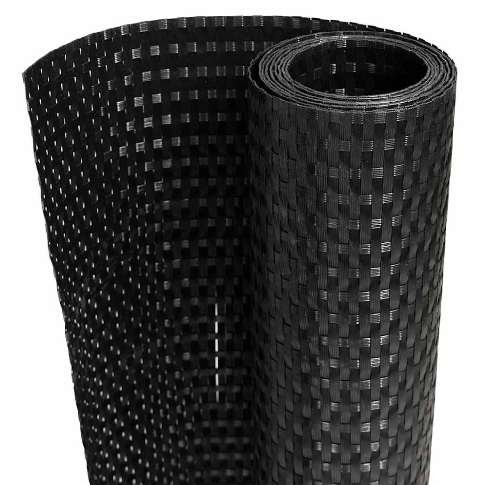 vidaXL Διαχωριστικό Βεράντας Μαύρο 500 x 100 εκ. από Συνθετικό Ρατάν
