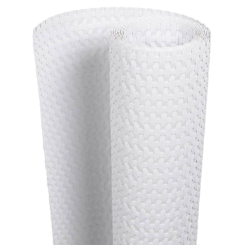 vidaXL Διαχωριστικό Βεράντας 10 τεμ. Λευκό 255x19 εκ. Συνθετικό Ρατάν