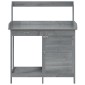 vidaXL Τραπέζι για Γλάστρες+Ντουλάπι Γκρι 110,5x45x124,5εκ Μασίφ Ελάτη
