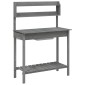 vidaXL Τραπέζι για Γλάστρες+Νεροχύτη Γκρι 147,5x44x139,5εκ Μασίφ Ελάτη