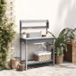 vidaXL Τραπέζι για Γλάστρες+Νεροχύτη Γκρι 147,5x44x139,5εκ Μασίφ Ελάτη
