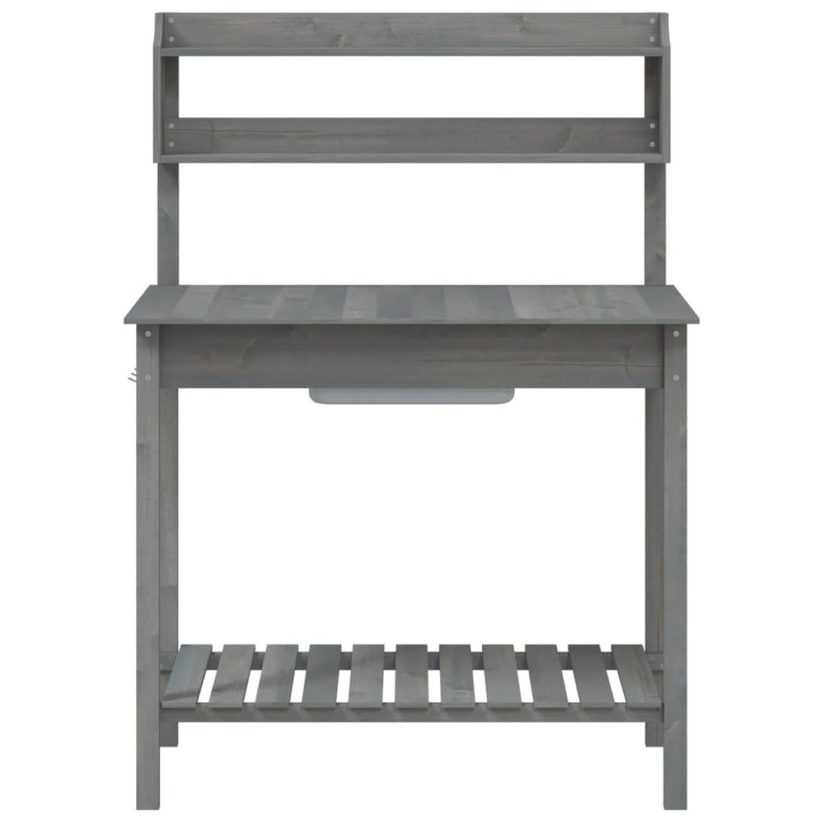 vidaXL Τραπέζι για Γλάστρες+Νεροχύτη Γκρι 147,5x44x139,5εκ Μασίφ Ελάτη