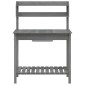 vidaXL Τραπέζι για Γλάστρες+Νεροχύτη Γκρι 147,5x44x139,5εκ Μασίφ Ελάτη