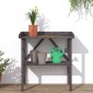 vidaXL Τραπέζι Φυτών με Ράφι Γκρι 78x38x82,5εκ. από Μασίφ Ξύλο Ελάτης