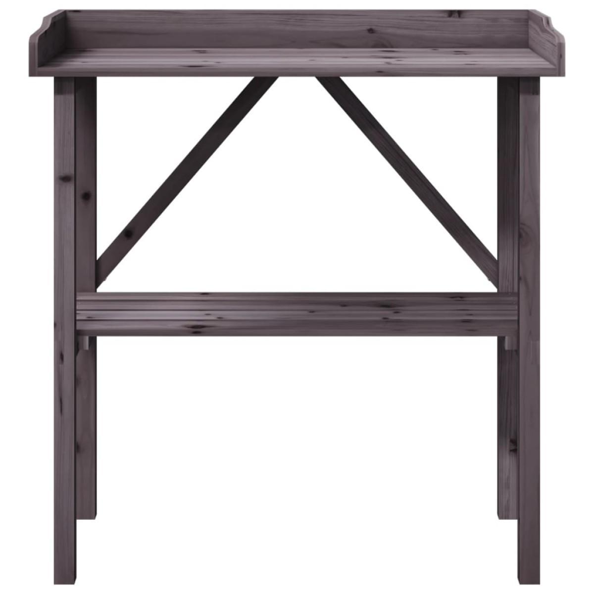 vidaXL Τραπέζι Φυτών με Ράφι Γκρι 78x38x82,5εκ. από Μασίφ Ξύλο Ελάτης