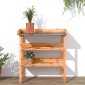 vidaXL Τραπέζι Φυτών με Ράφια Καφέ 78x38x82,5εκ. από Μασίφ Ξύλο Ελάτης