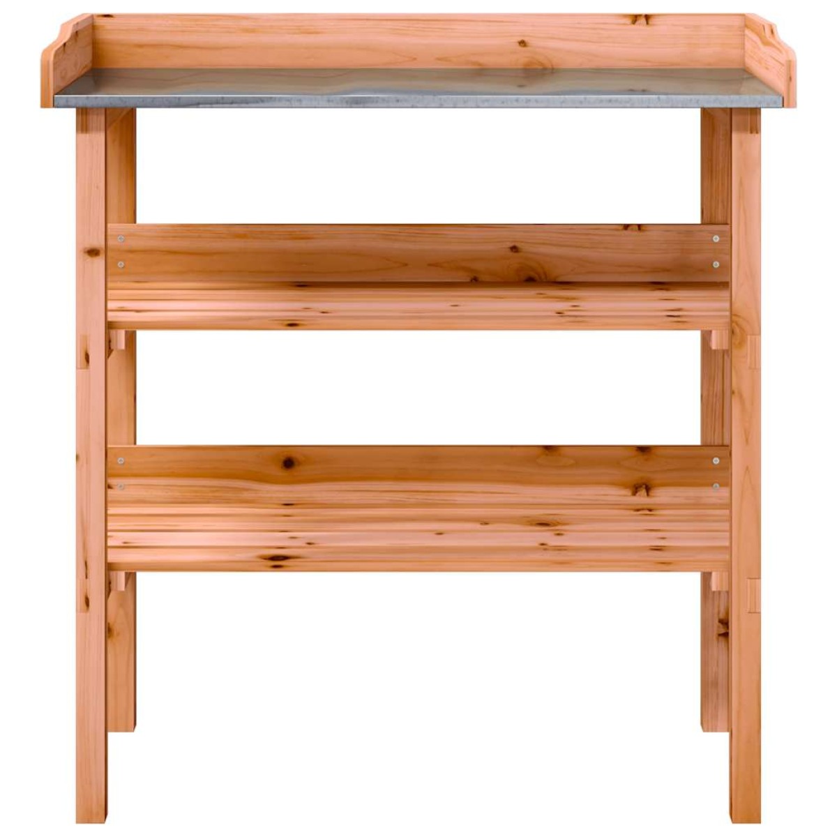 vidaXL Τραπέζι Φυτών με Ράφια Καφέ 78x38x82,5εκ. από Μασίφ Ξύλο Ελάτης