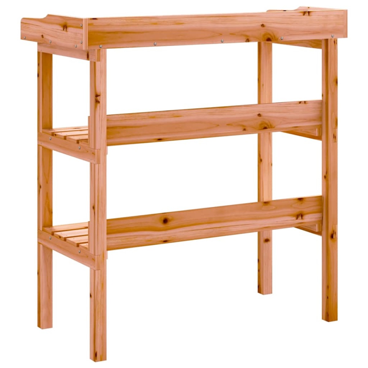 vidaXL Τραπέζι Φυτών με Ράφια Καφέ 78x38x82,5εκ. από Μασίφ Ξύλο Ελάτης