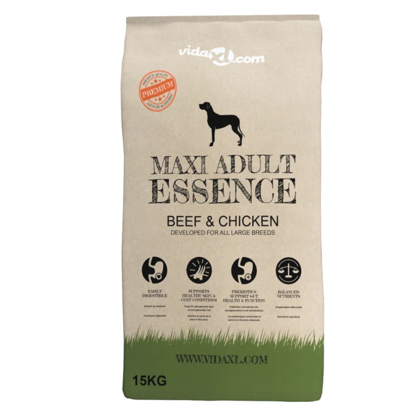 vidaXL Ξηρά Τροφή Σκύλων Premium Maxi Adult Essence Beef & Chicken 15κ