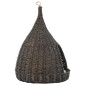 vidaXL Σπίτι Γάτας Teepee με Μαξιλάρι Γκρι 40x60 εκ. Φυσικό Ξύλο Ιτιάς