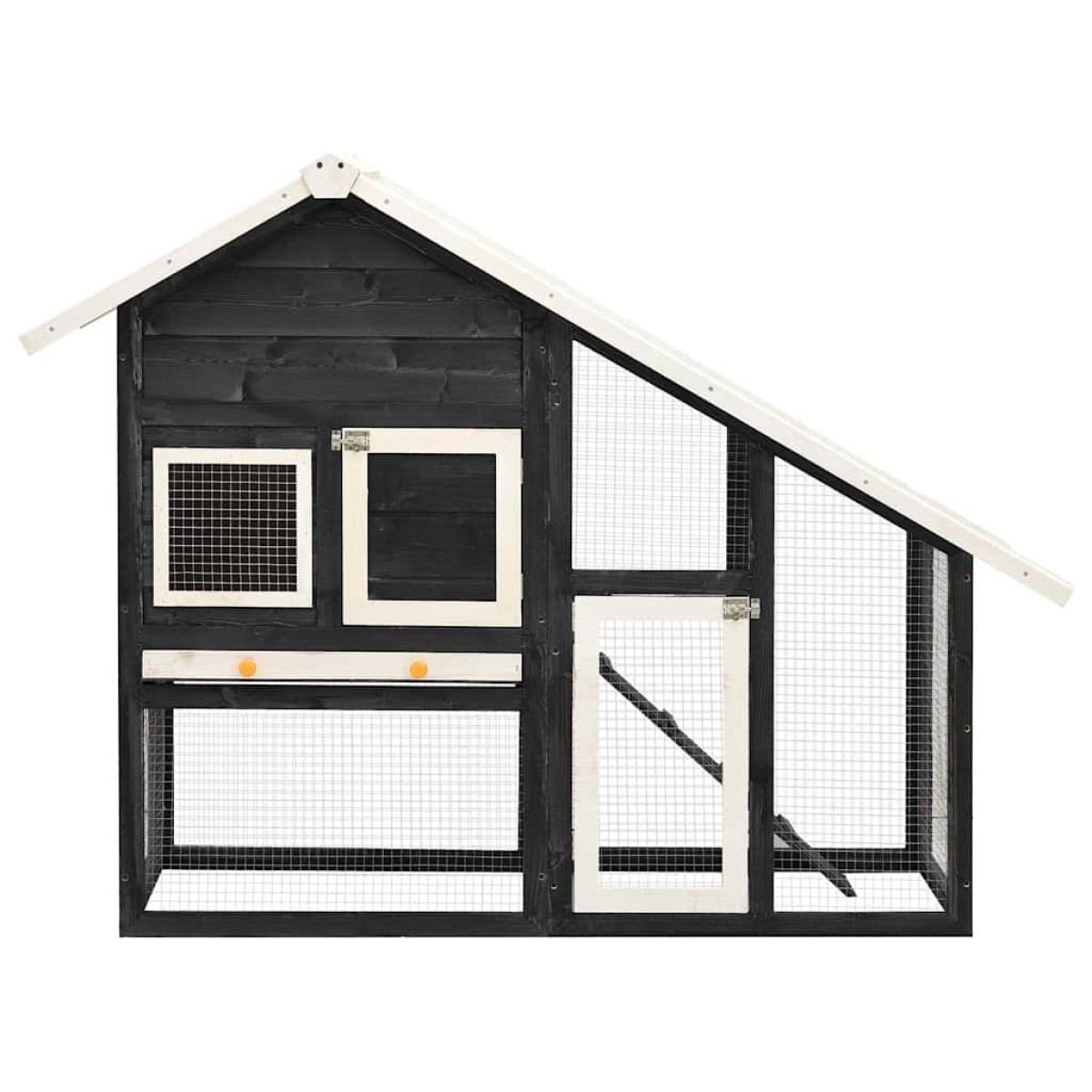 vidaXL Κλουβί Κουνελιών Γκρι/Λευκό 140x63x120 εκ. Μασίφ Ξύλο Ελάτης