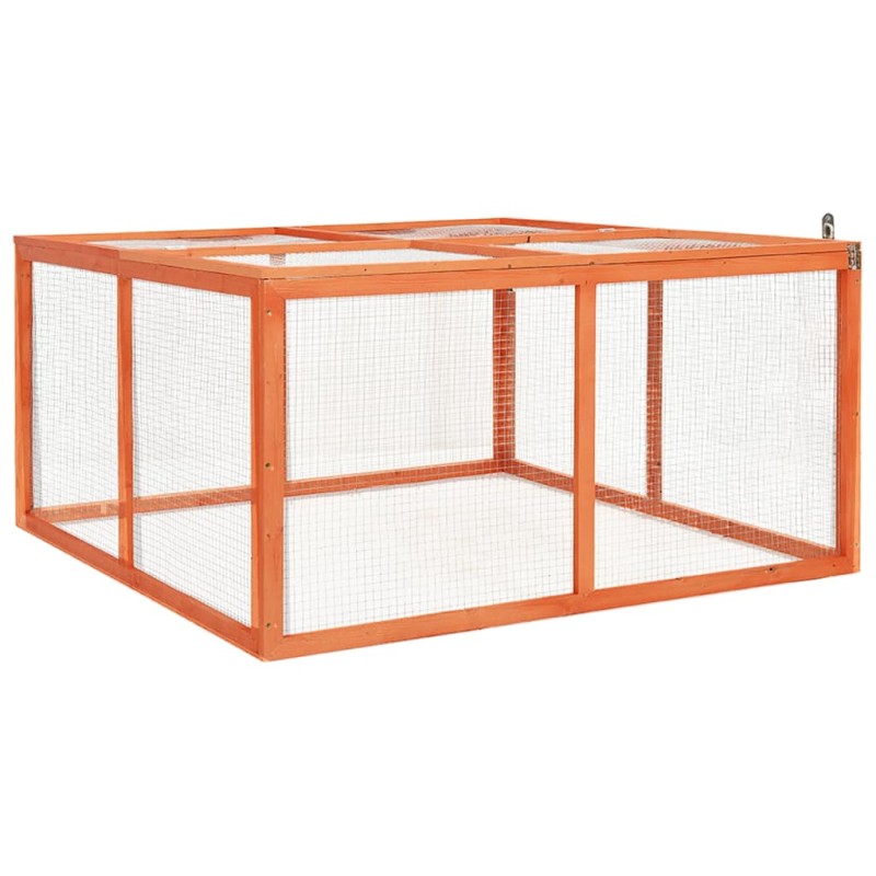vidaXL Κλουβί Κουνελιών 124 x 120 x 60 εκ. από Μασίφ Ξύλο Ελάτης