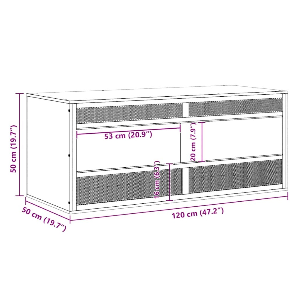 vidaXL Ενυδρείο Ερπετών 120 x 50 x 50 εκ. από Επεξεργασμένο Ξύλο