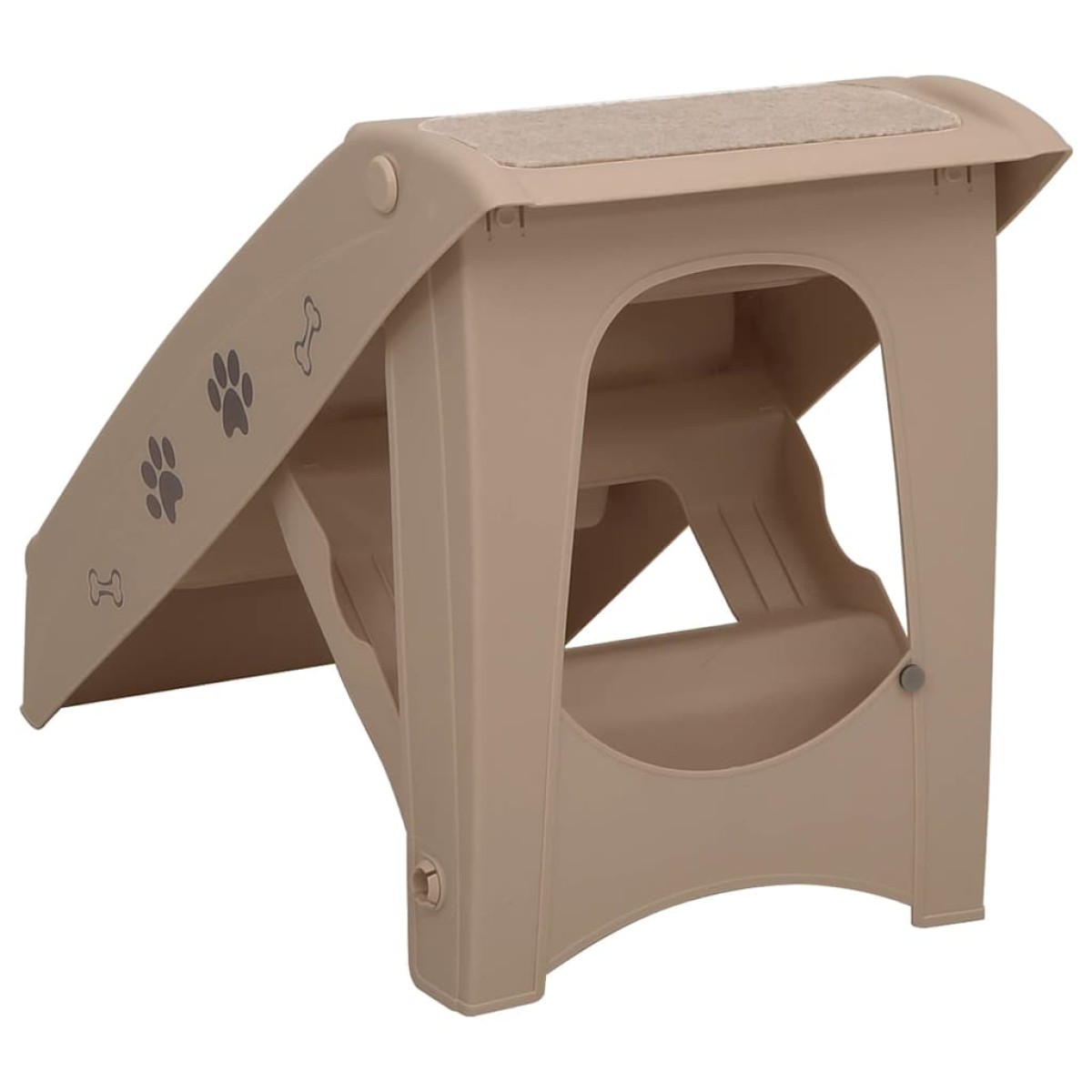 vidaXL Σκαλάκια για Σκύλους Πτυσσόμενα Καφέ 62 x 40 x 49,5 εκ.
