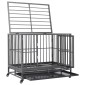 vidaXL Κλουβί Σκύλου με Τροχούς 92 x 62 x 76 εκ. Ατσάλινο
