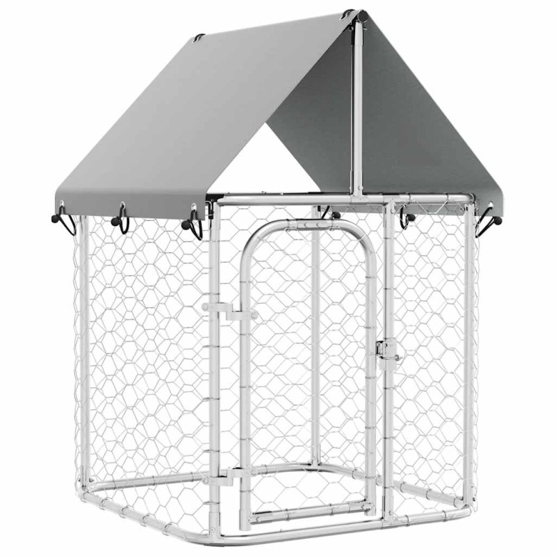 vidaXL Κλουβί Σκύλου Εξωτερικού Χώρου 100 x 100 x 150 εκ. με Στέγαστρο