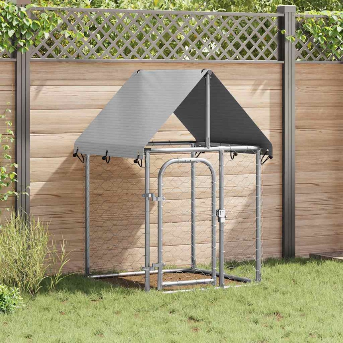 vidaXL Κλουβί Σκύλου Εξωτερικού Χώρου 100 x 100 x 150 εκ. με Στέγαστρο