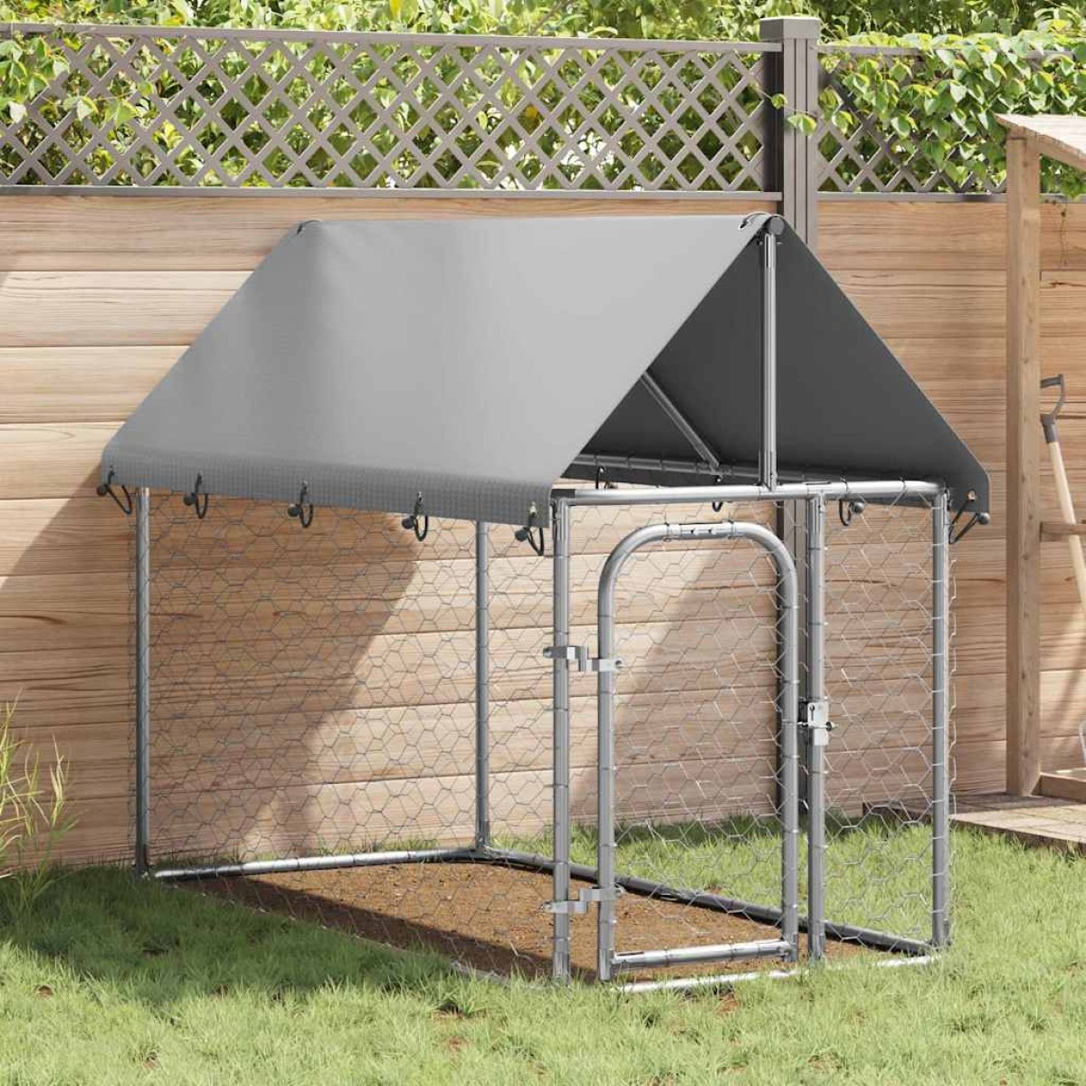 vidaXL Κλουβί Σκύλου Εξωτερικού Χώρου 200 x 100 x 150 εκ. με Στέγαστρο