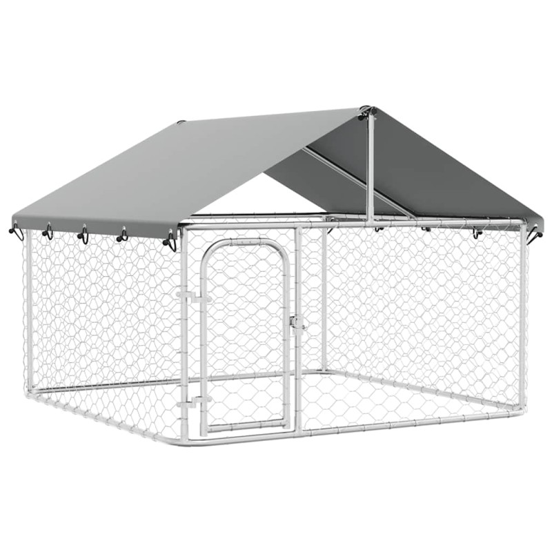 vidaXL Κλουβί Σκύλου Εξωτερικού Χώρου 200 x 200 x 150 εκ. με Στέγαστρο