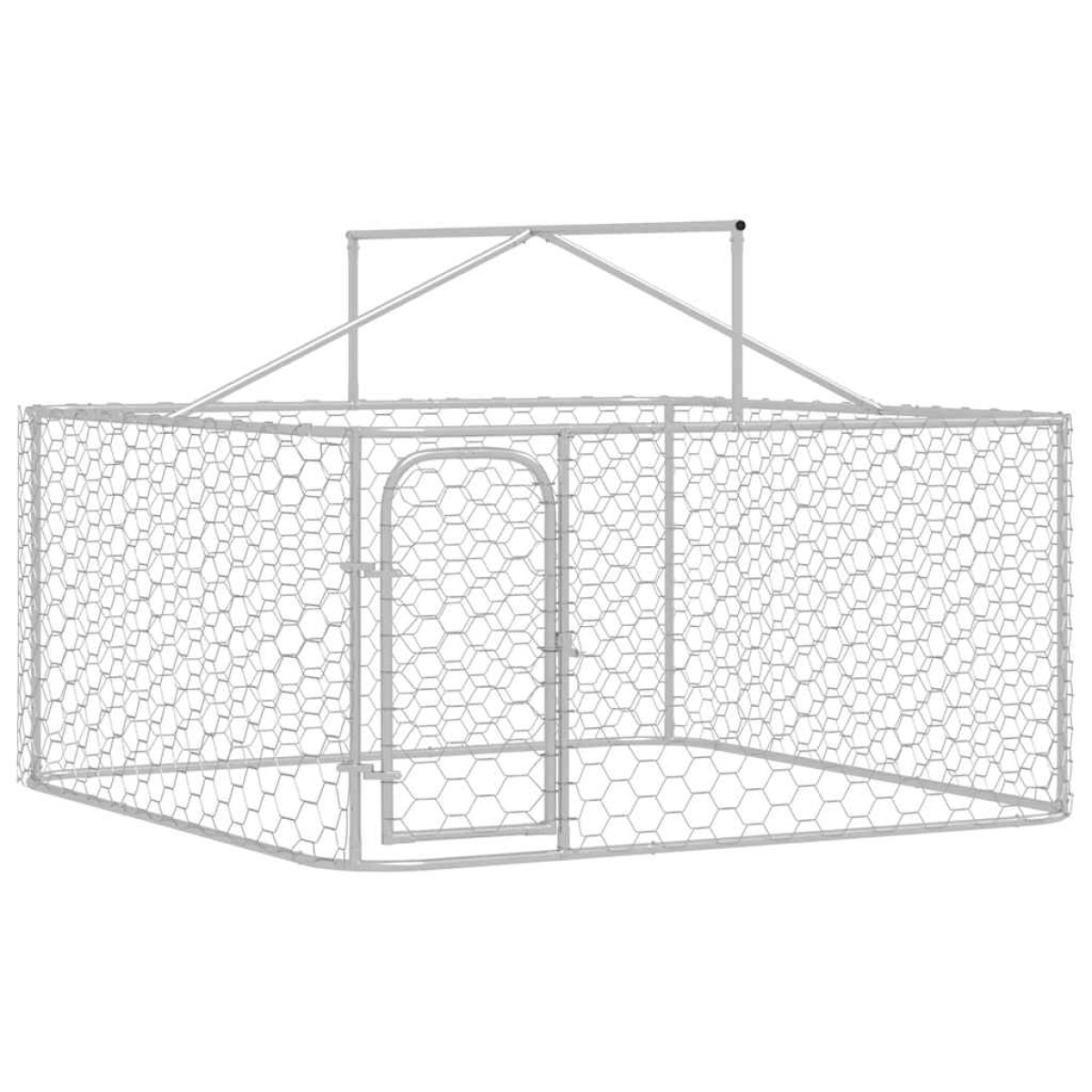 vidaXL Κλουβί Σκύλου Εξωτερικού Χώρου 200 x 200 x 150 εκ. με Στέγαστρο