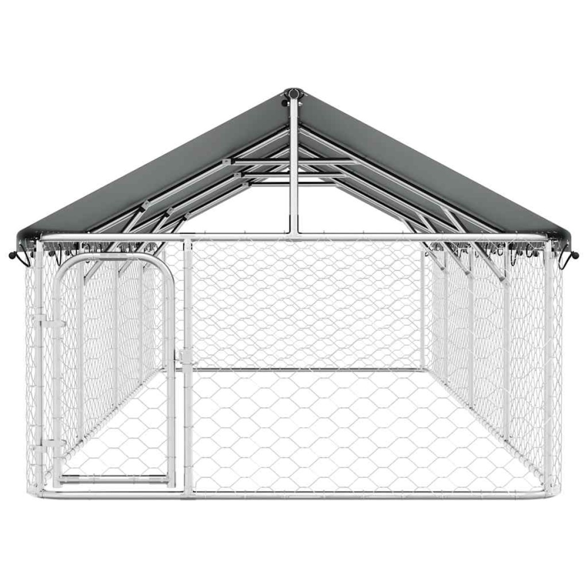 vidaXL Κλουβί Σκύλου Εξωτερικού Χώρου 400 x 200 x 150 εκ. με Στέγαστρο