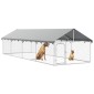 vidaXL Κλουβί Σκύλου Εξωτερικού Χώρου 600 x 200 x 150 εκ. με Στέγαστρο