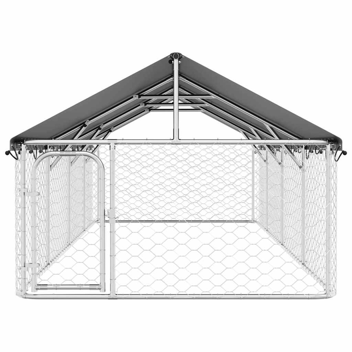 vidaXL Κλουβί Σκύλου Εξωτερικού Χώρου 600 x 200 x 150 εκ. με Στέγαστρο