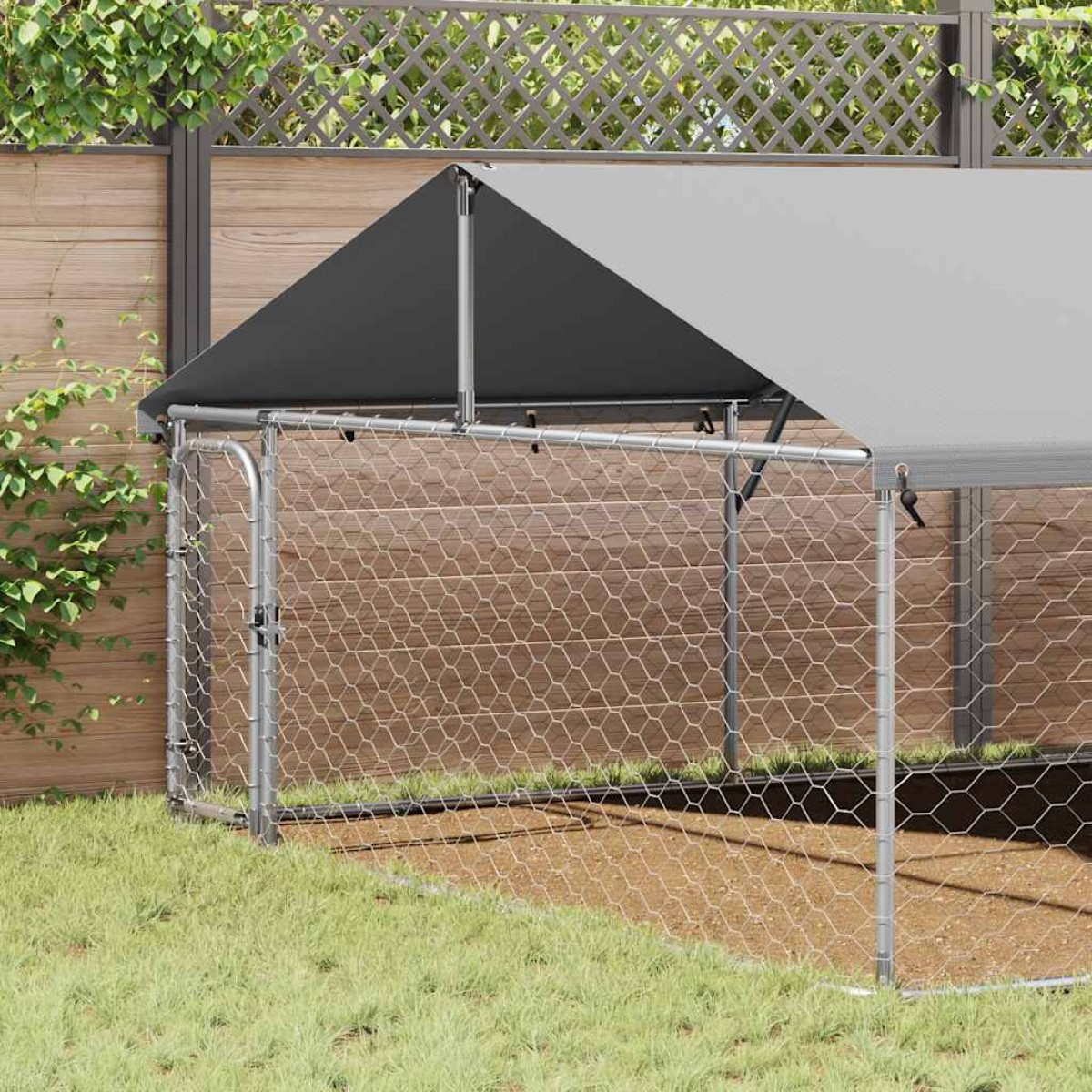 vidaXL Κλουβί Σκύλου Εξωτερικού Χώρου 600 x 300 x 150 εκ. με Στέγαστρο