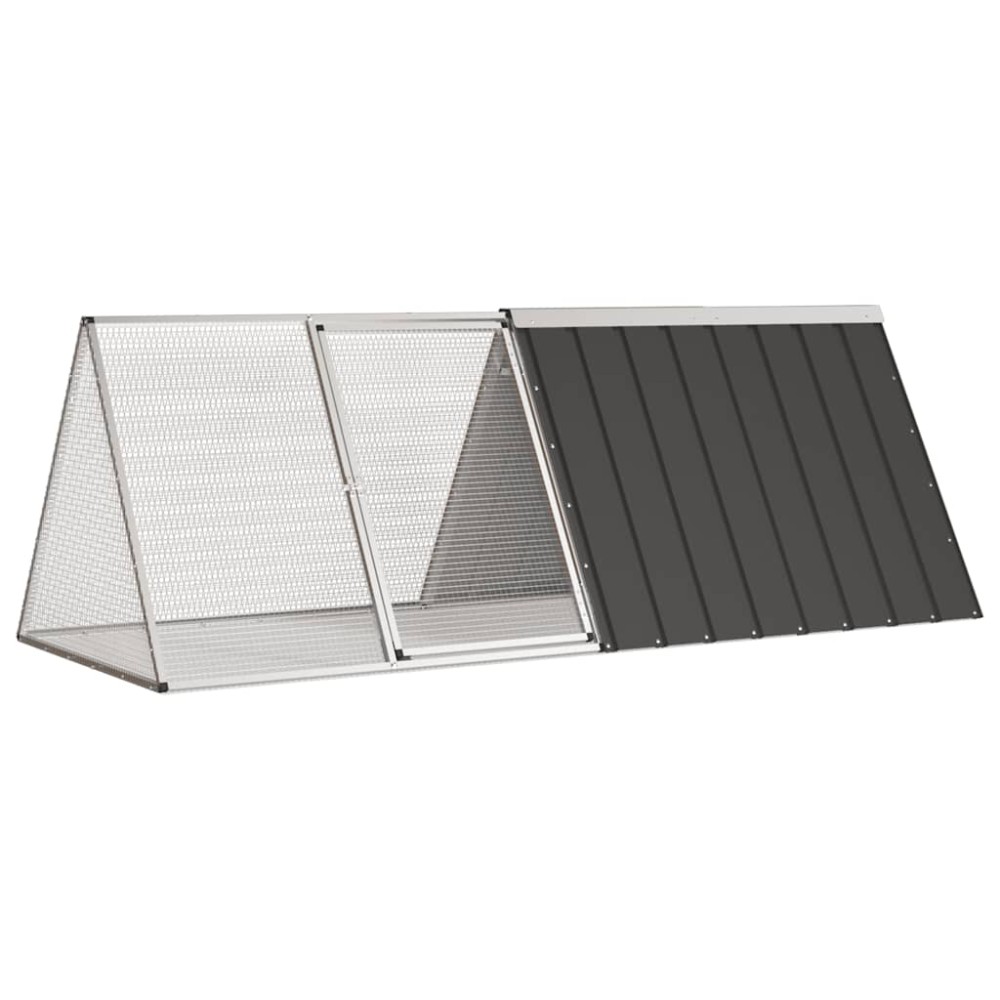 vidaXL Κλουβί Κουνελιών Ανθρακί 201,5x80,5x71 εκ Γαλβανισμένος Χάλυβας