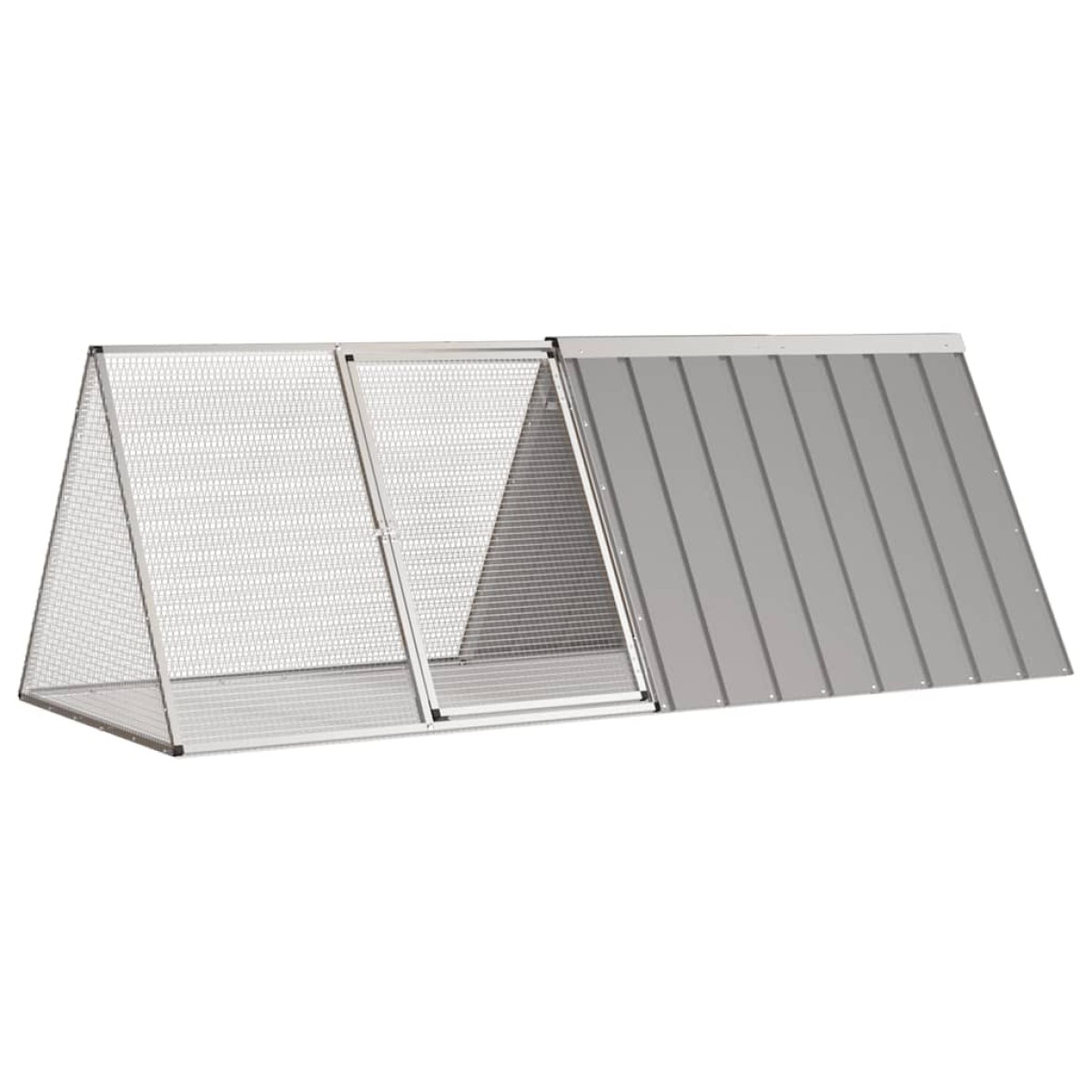vidaXL Κλουβί Κουνελιών Γκρι 201,5x80,5x71 εκ. Γαλβανισμένος Χάλυβας
