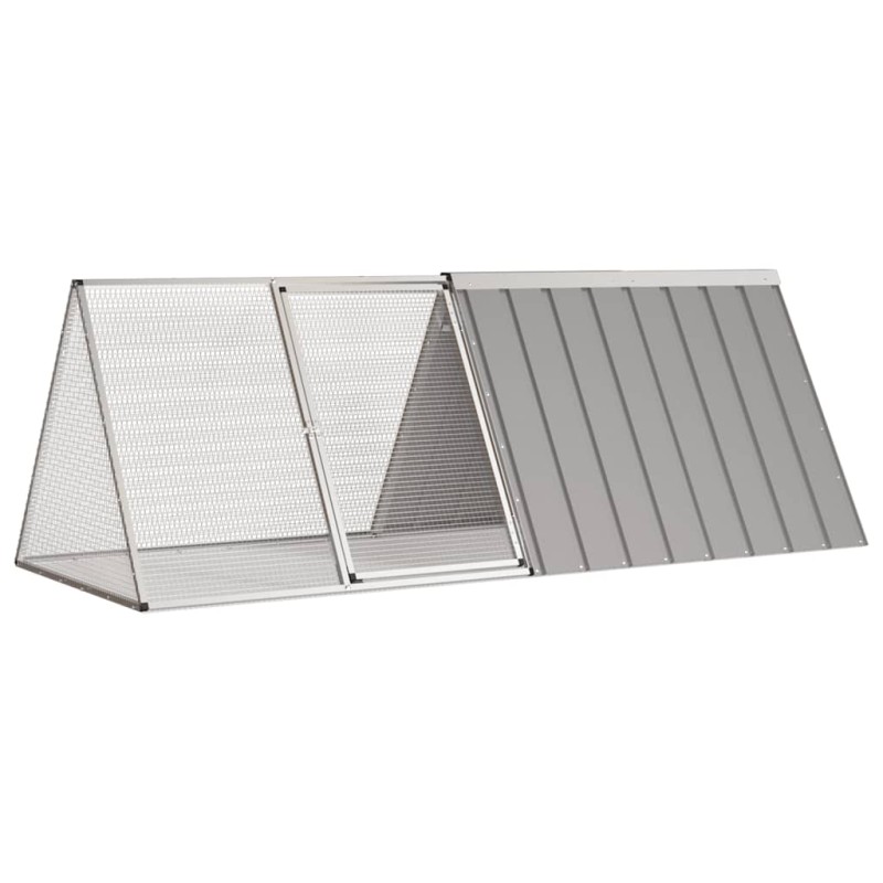 vidaXL Κλουβί Κουνελιών Γκρι 201,5x80,5x71 εκ. Γαλβανισμένος Χάλυβας