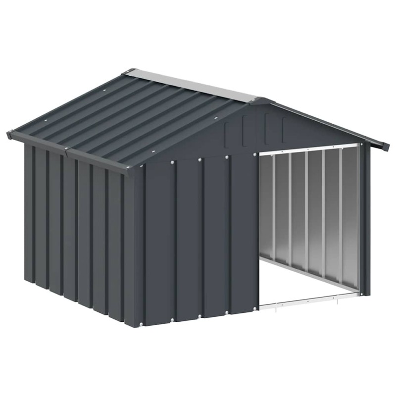 vidaXL Σπιτάκι Σκύλου Ανθρακί 116,5x103x81,5 εκ. Γαλβανισμένο Ατσάλι