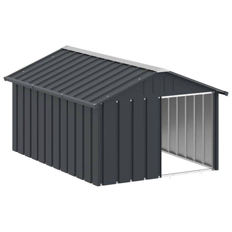 vidaXL Σπιτάκι Σκύλου Ανθρακί 116,5x153x81,5 εκ. Γαλβανισμένο Ατσάλι