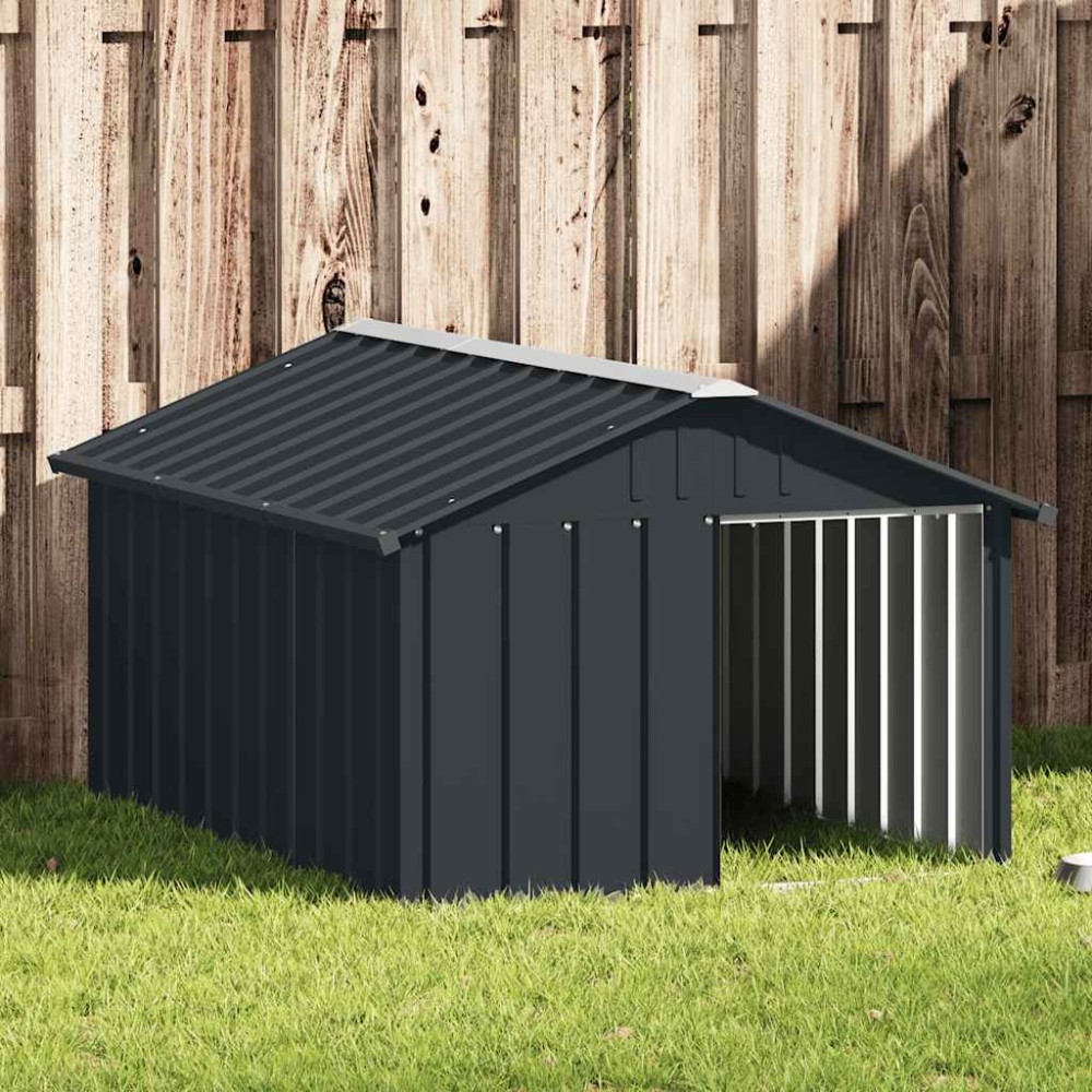 vidaXL Σπιτάκι Σκύλου Ανθρακί 116,5x153x81,5 εκ. Γαλβανισμένο Ατσάλι
