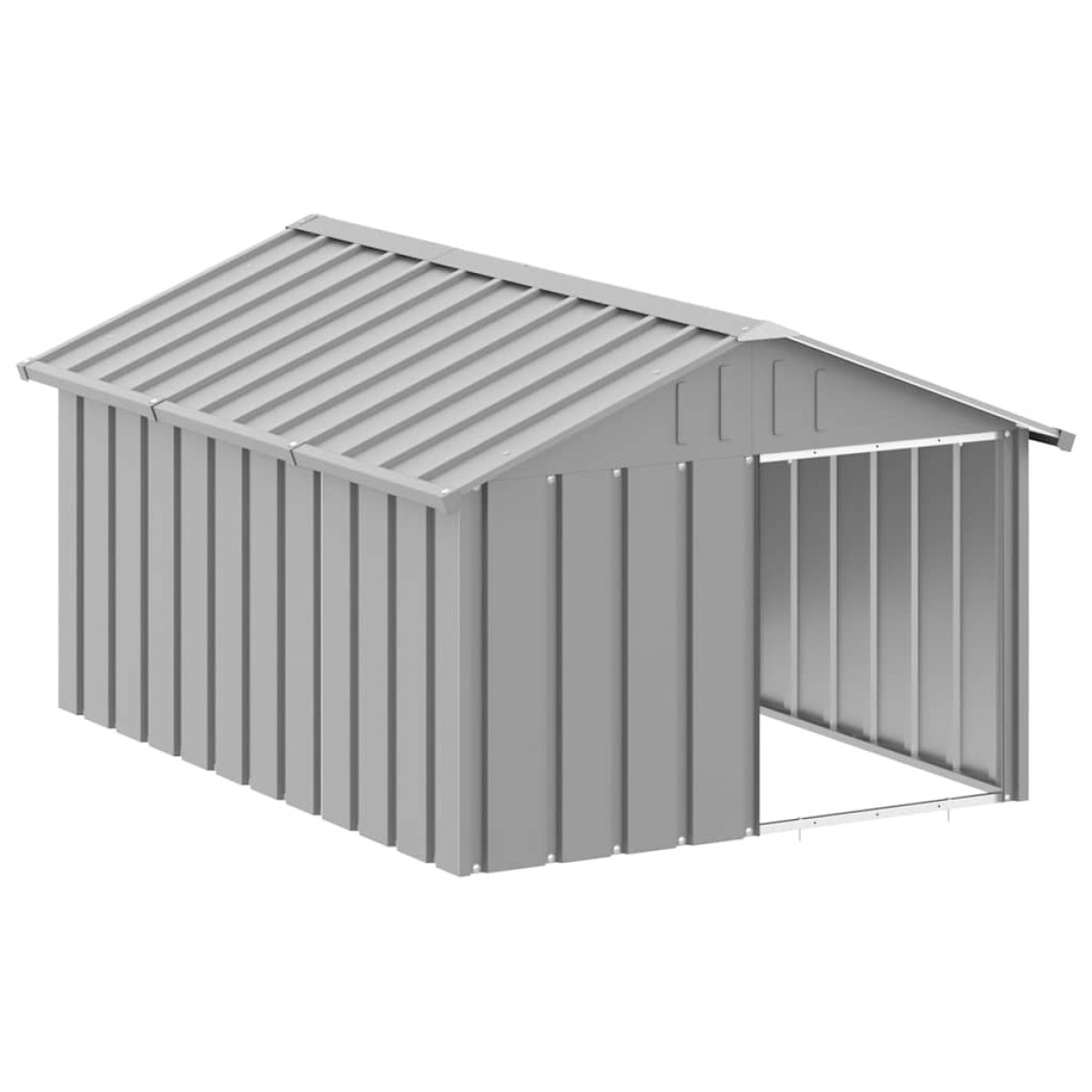 vidaXL Σπιτάκι Σκύλου Γκρι 116,5x153x81,5 εκ. Γαλβανισμένο Χάλυβα
