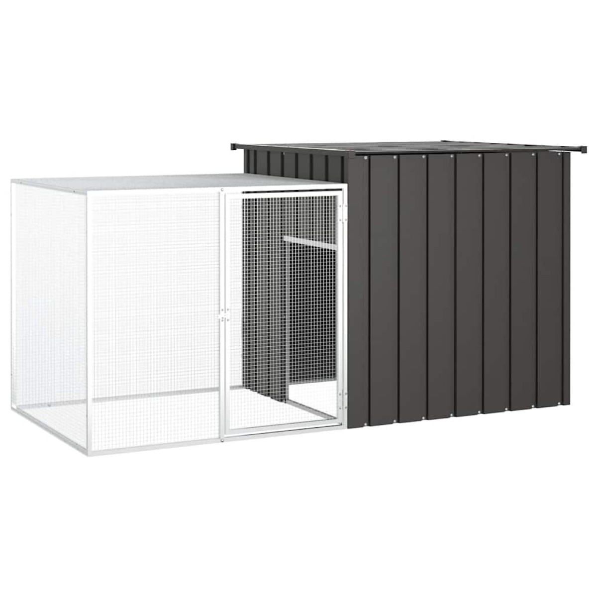 vidaXL Κοτέτσι - Κλουβί Ανθρακί 200x91x100 εκ. από Γαλβανισμένο Χάλυβα