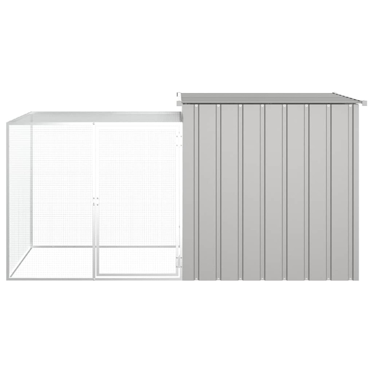 vidaXL Κοτέτσι - Κλουβί Γκρι 200x91x100 εκ. από Γαλβανισμένο Χάλυβα