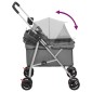 vidaXL Καρότσι Σκύλου Πτυσσόμενο Γκρι 76 x 50 x 100 εκ. Ύφασμα Oxford