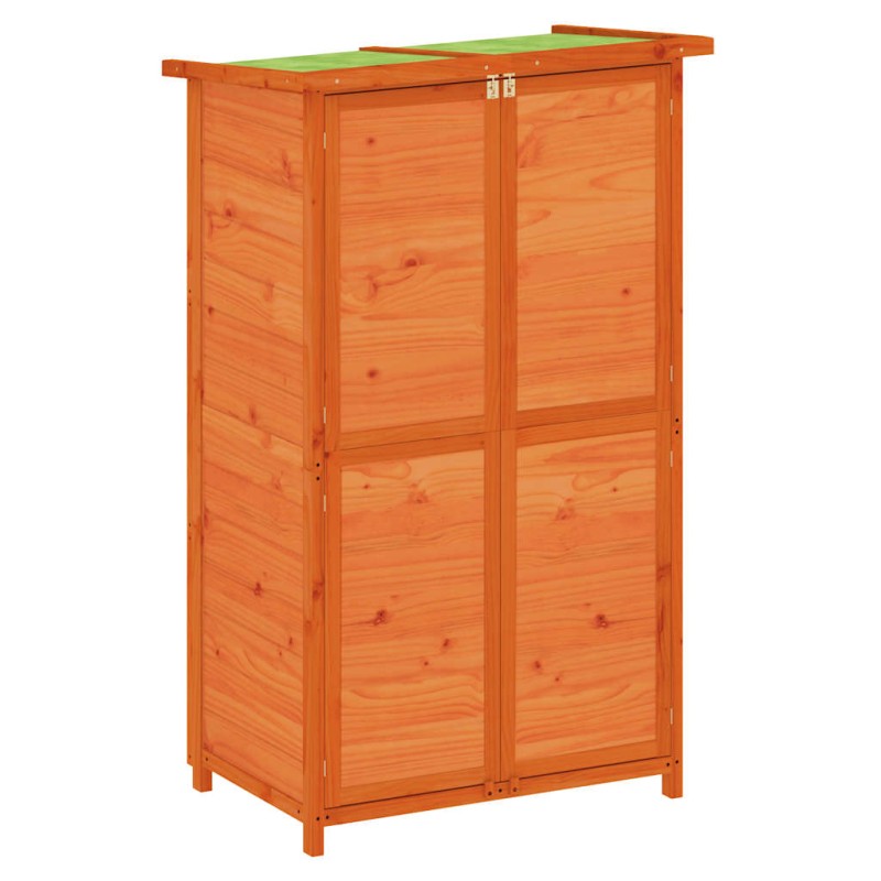 vidaXL Αποθήκη Εργαλείων Κήπου Καφέ 83x57x140 εκ. Μασίφ Ξύλο Πεύκου