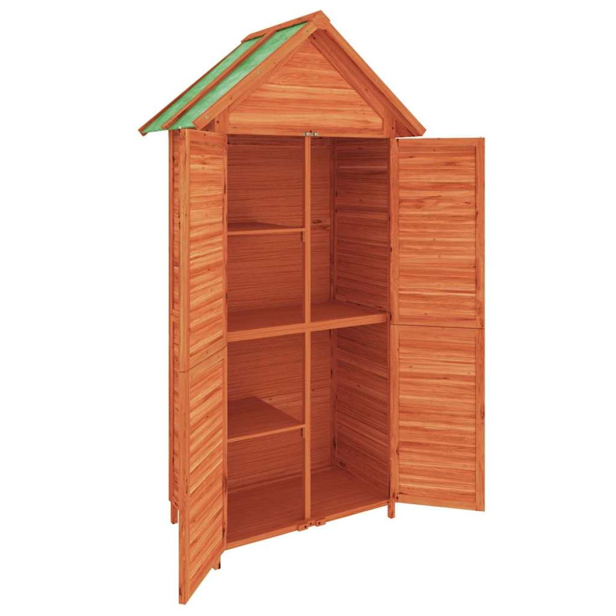 vidaXL Αποθήκη Εργαλείων Κήπου Καφέ 89x52,5x175 εκ. Μασίφ Ξύλο Πεύκου